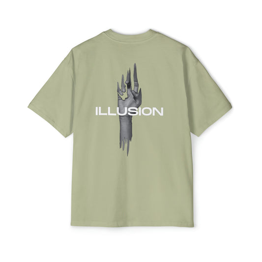 Illusion  Beige Oversized T-Shirt